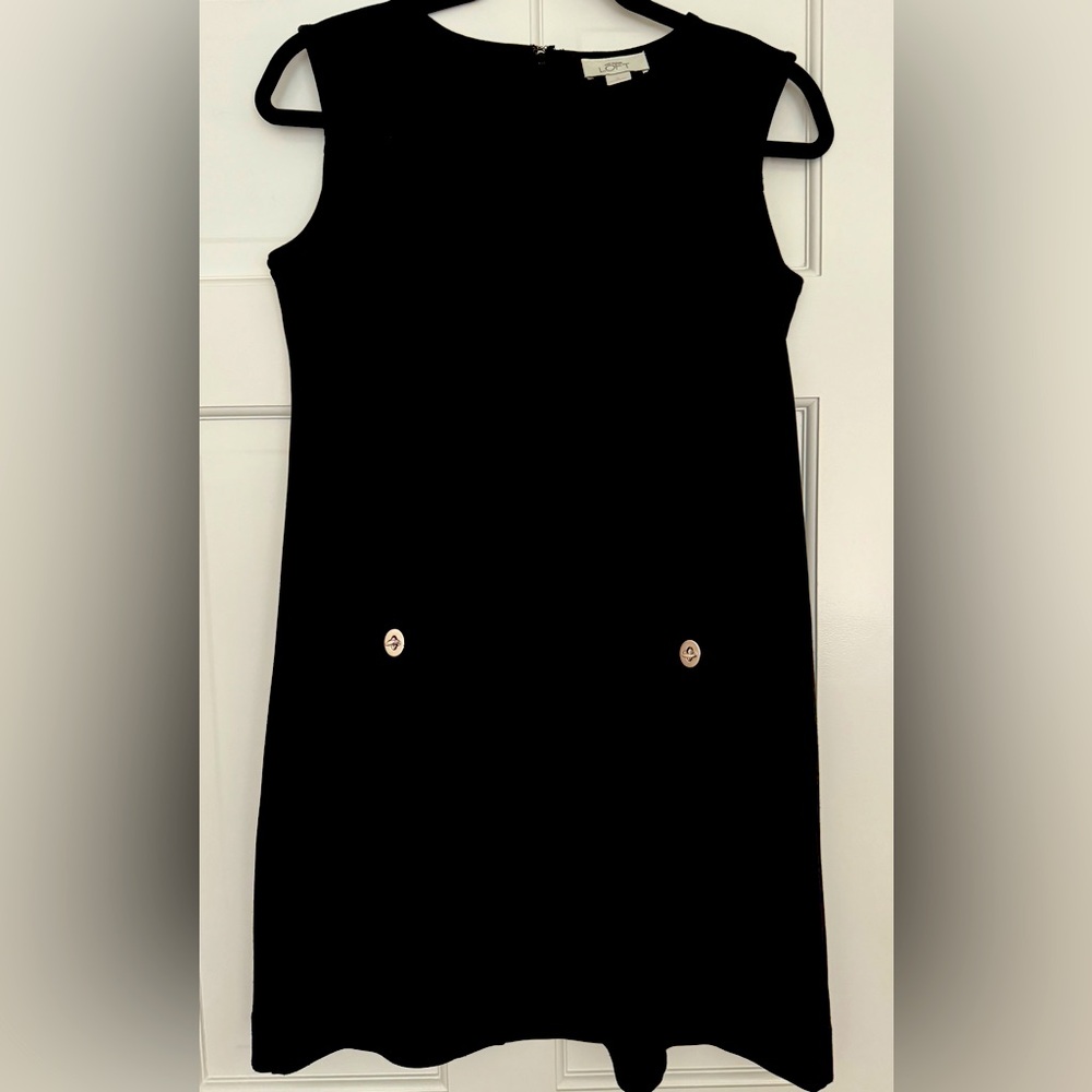 LOFT Black Mini Shift Dress